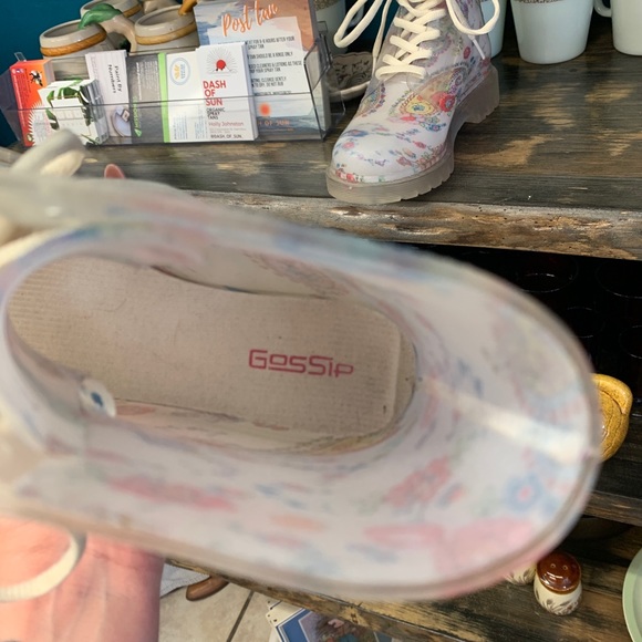 ‘Gossip’ Lace Up Combat Jelly Boots - Picture 7 of 7